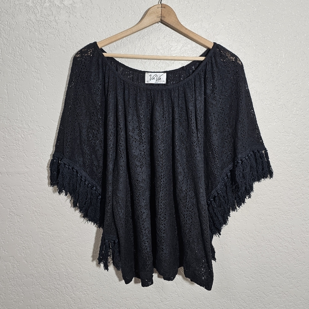 Vintage VaVa by Joy Han Tassel Fringe Blouse